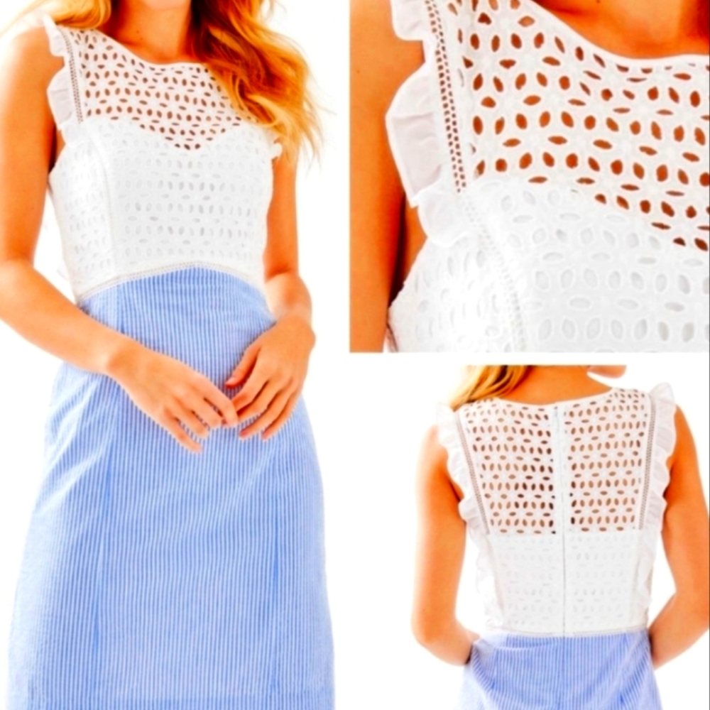 Lilly Pulitzer Seersucker Eyelet Shift Dress